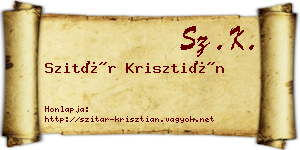 Szitár Krisztián névjegykártya