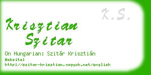 krisztian szitar business card