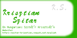 krisztian szitar business card